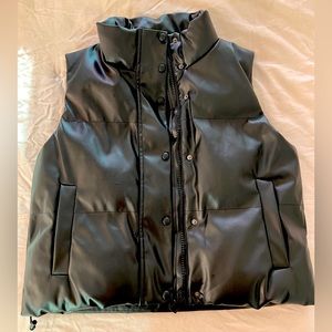 Zara Black Leather Vest